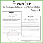 Preamble to the Constitution Copywork