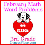 February Math Word Problems - 3rd Grade