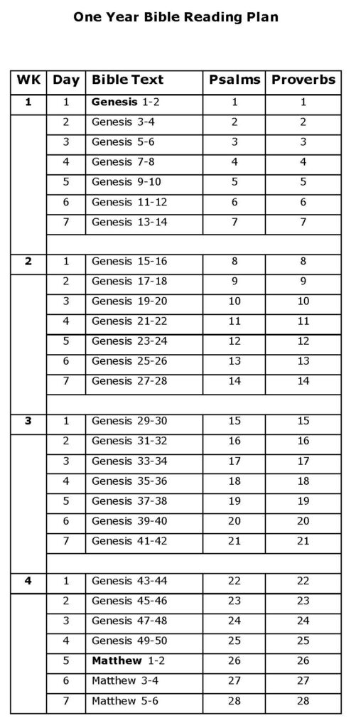 Bible One Year Reading Plan