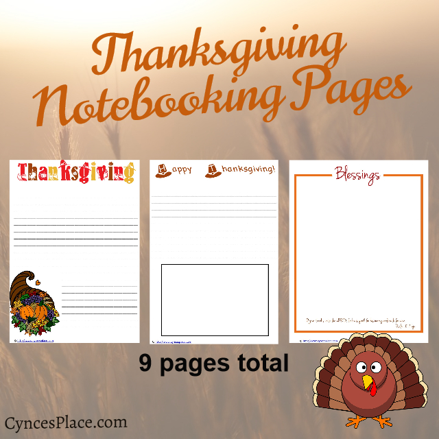 Thanksgiving Notebooking Pages